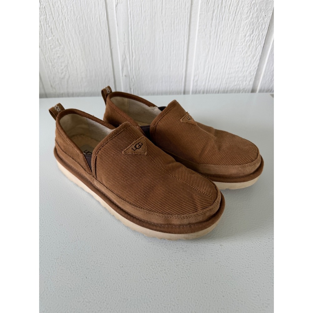 UGG Slip-On Loafers Chestnut Brown Corduroy Mens 8 Cozy Cabincore